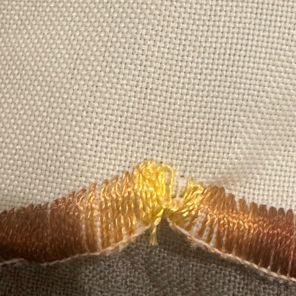 VTG Floral Embroidered Tablecloth 70’s 80’s golds, tans and greens 55 x 58” - Picture 10 of 10